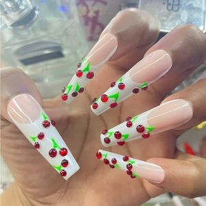 Press on nails “Cherry bomb” set